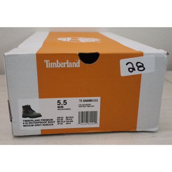 Timberland 0A64B9-033 Men's Sz 5.5M Med. Gray Nubuck Premium 6" Waterproof Boots - Picture 13 of 13